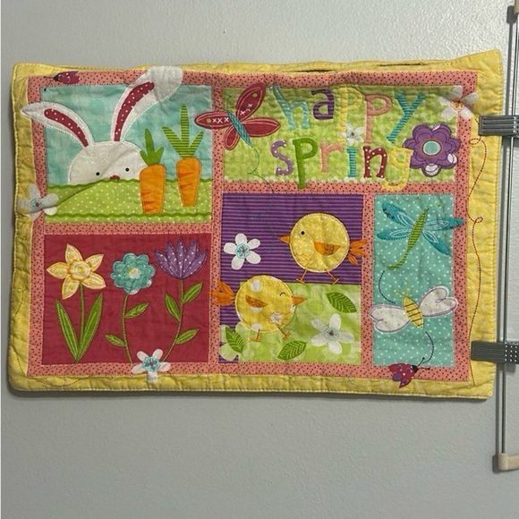 2 Spring Placemats By Blossoms & Blooms, Bunnies, Dragonfly’s, Chicks & Flowers - Picture 1 of 5